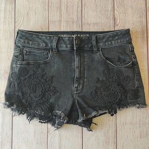 American Eagle Outfitters Hi-Rise Shortie lace overlay short 10